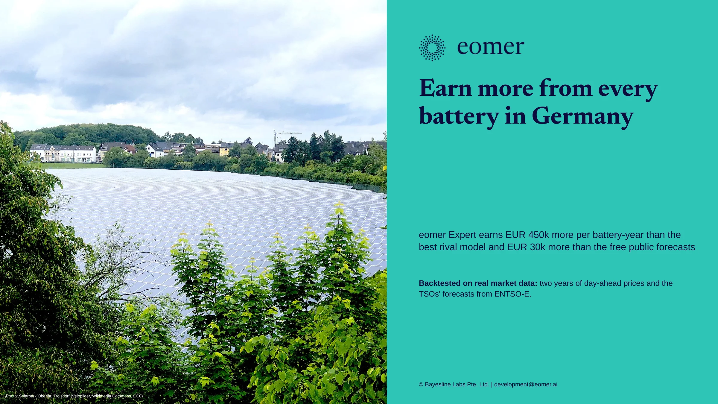 Schedule batteries in Germany before the day-ahead auction, slide 1