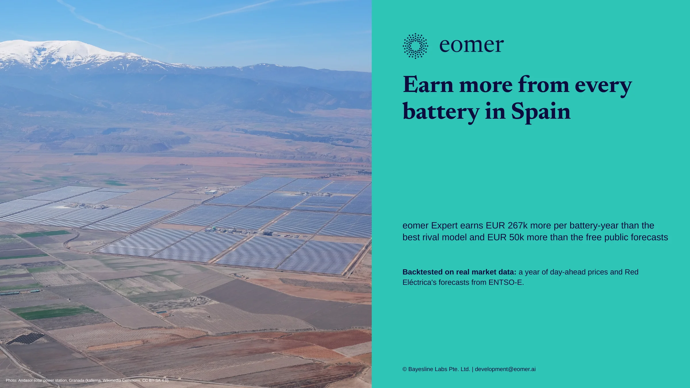 Schedule batteries in Spain before the day-ahead auction, slide 1